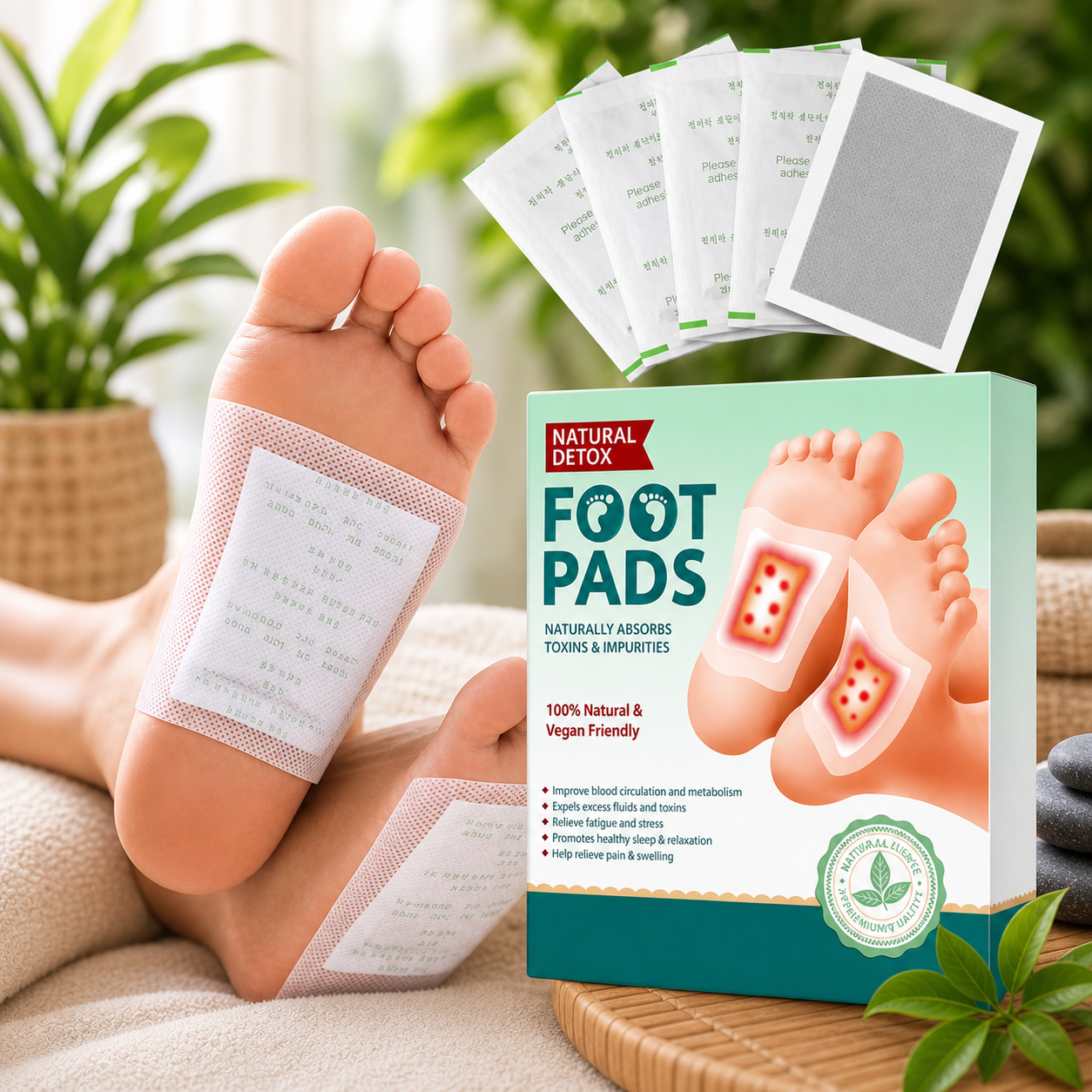 Natural Detox Foot Patches Wake Up Refreshed, Recharged & Stress-Free