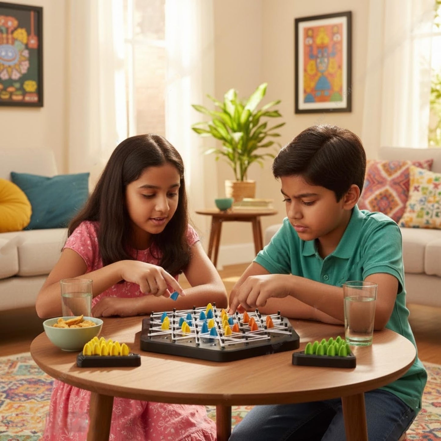 Chain Triangle Chess Game – Interactive Rubber Band Strategy Board Game for Kids & Family