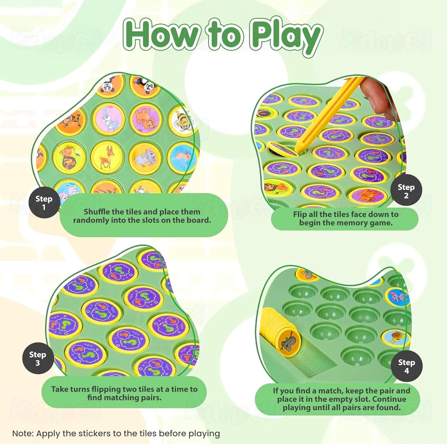 Interactive Memory Matching Game Board for Kids
