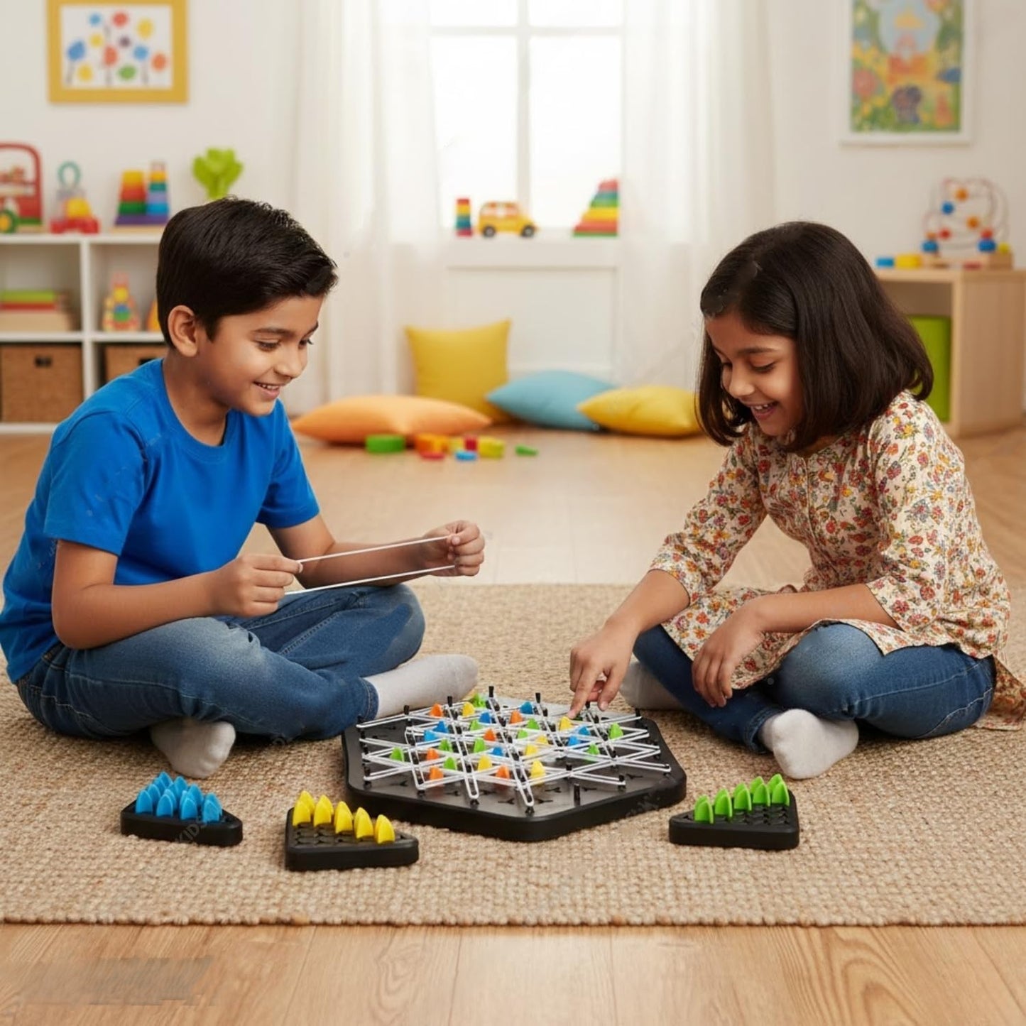 Chain Triangle Chess Game – Interactive Rubber Band Strategy Board Game for Kids & Family