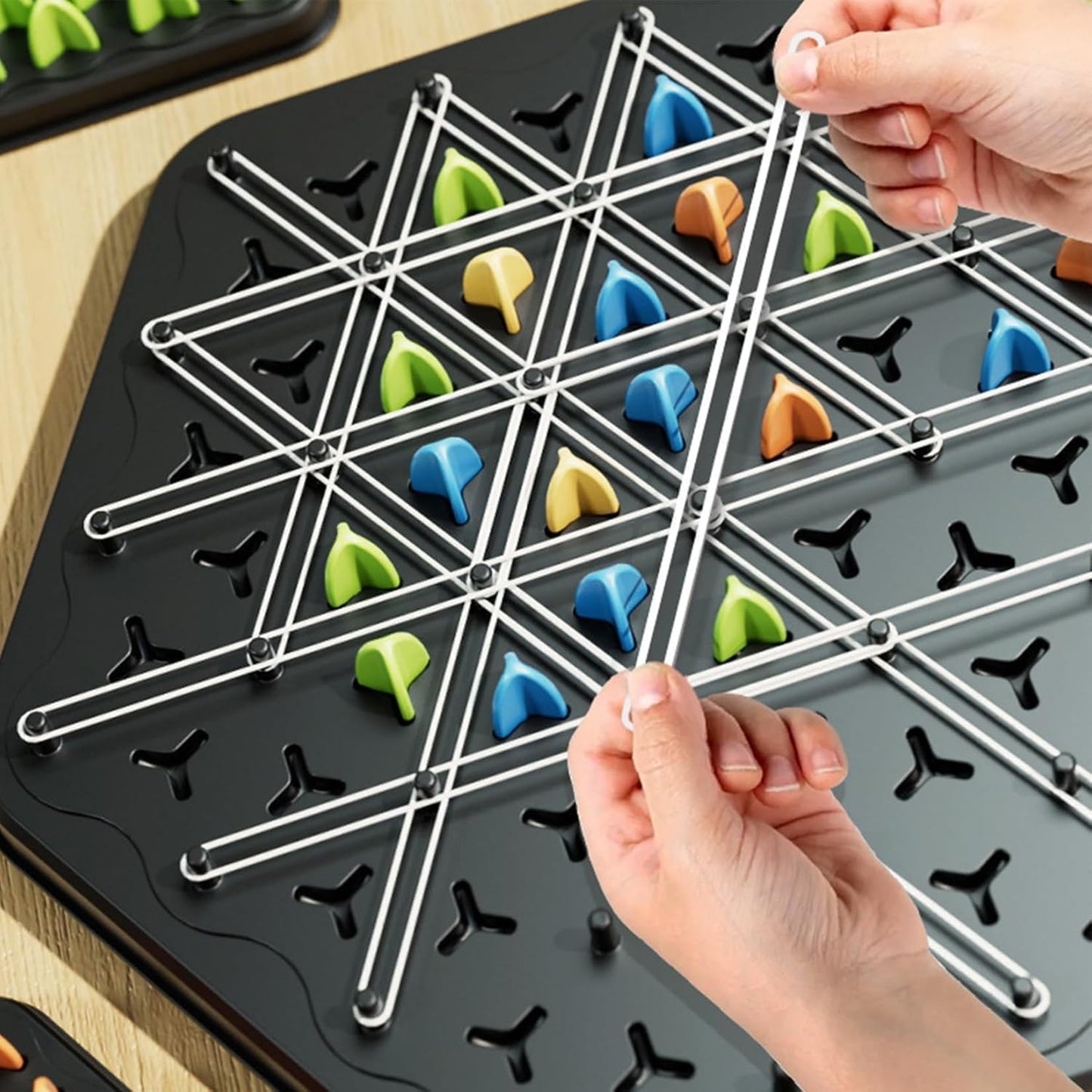 Chain Triangle Chess Game – Interactive Rubber Band Strategy Board Game for Kids & Family
