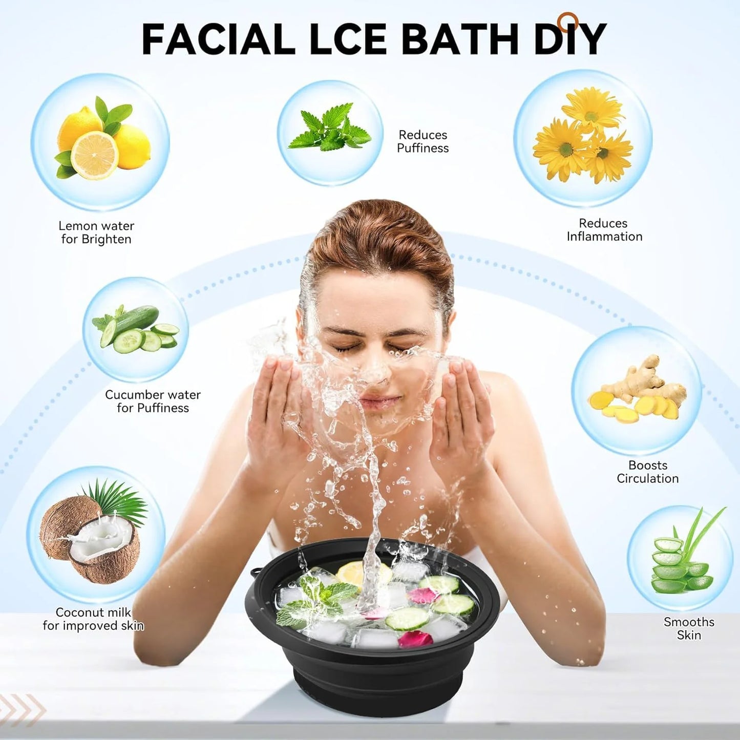 IceGlow Facial Bath Bowl – Skin Tightening & Glow Therapy
